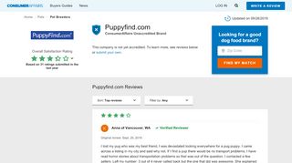 
                            9. Top 278 Reviews about Puppyfind.com