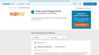 
                            8. Top 3 Reviews about Kaiku Visa Prepaid Card