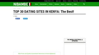 
                            1. TOP 30 DATING SITES IN KENYA: The Best! - Nibambe