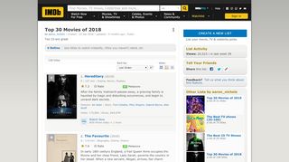 
                            1. Top 30 Movies of 2018 - IMDb