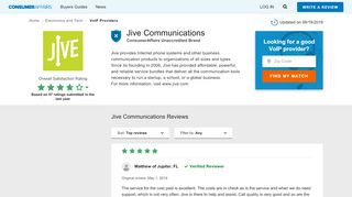 
                            9. Top 435 Reviews about Jive Communications - ConsumerAffairs.com