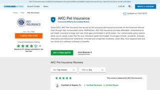 
                            7. Top 473 Reviews about AKC Pet Insurance - ConsumerAffairs