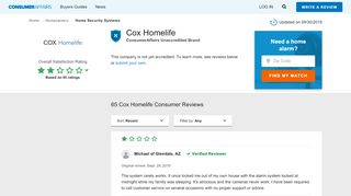 
                            7. Top 62 Reviews about Cox Homelife - ConsumerAffairs.com