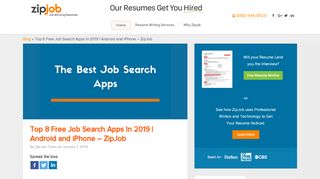 
                            2. Top 8 Free Job Search Apps In 2019 | Android and iPhone - ZipJob