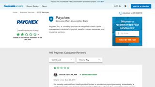 
                            3. Top 99 Reviews about Paychex - ConsumerAffairs