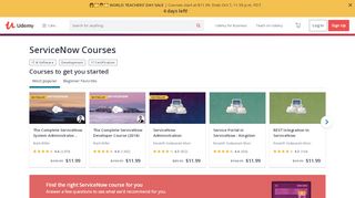 
                            6. Top ServiceNow Courses Online - Updated [August 2019] | Udemy