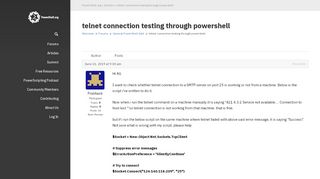 
                            9. Topic: telnet connection testing through powershell ...