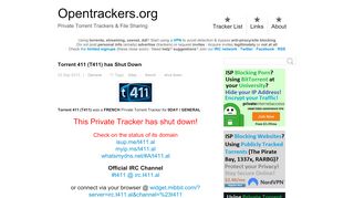 
                            7. Torrent 411 (T411) has Shut Down - Private Torrent ...