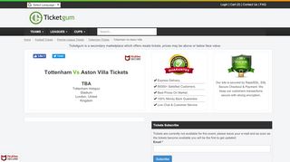 
                            9. Tottenham Vs Aston Villa Tickets - Ticketgum