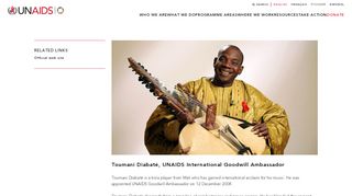 
                            8. Toumani Diabaté, UNAIDS International Goodwill Ambassador ...