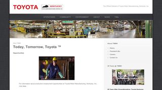 
                            1. Toyota Kentucky -|- The Official Website of TMMK - Toyota Motor ...