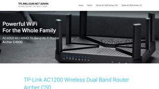 
                            7. TP Link AC1200 Archer c50 Login | Setup | Dual …