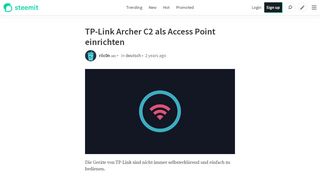 
                            6. TP-Link Archer C2 als Access Point einrichten — Steemit