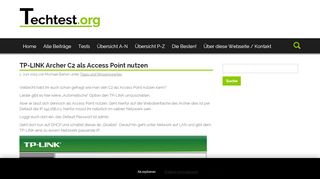 
                            8. TP-LINK Archer C2 als Access Point nutzen - Techtest