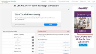 
                            4. TP-LINK Archer C3150 Default Router Login and Password - Clean CSS