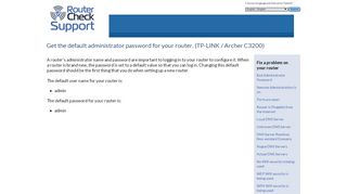 
                            7. TP-LINK / Archer C3200 : Default Password