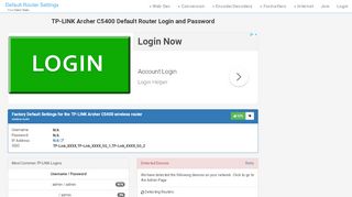 
                            8. TP-LINK Archer C5400 Default Router Login and Password - Clean CSS