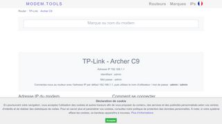 
                            3. TP-Link Archer C9 identifiant et mot de passe - modem.tools