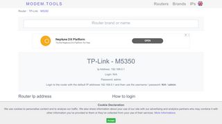 
                            6. TP-Link M5350 Default Router Login and Password