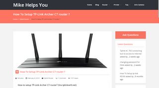 
                            5. tplinkwifi.net : How To Setup TP-Link Archer C7 router