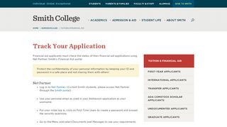 
                            10. Track Your Application | Smith College