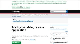 
                            1. Track your driving licence application - GOV.UK