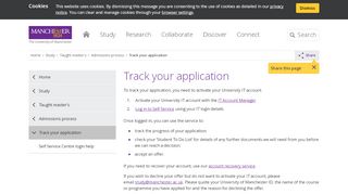 
                            3. Track your master's application at The University of Manchester