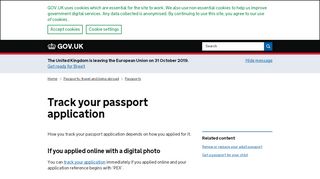 
                            10. Track your passport application - GOV.UK