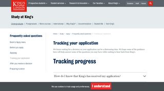 
                            3. Tracking your application | Study at King’s | King’s ...