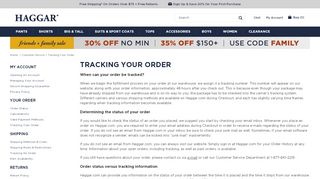 
                            7. Tracking Your Order - Haggar