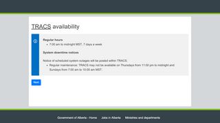
                            1. tracs.finance.gov.ab.ca - TRA Client Self-Service (TRACS ...