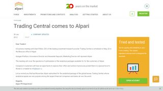 
                            4. Trading Central comes to Alpari