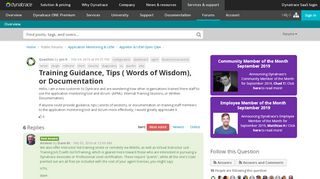 
                            3. Training Guidance, Tips ( Words of Wisdom), or Documentation ...
