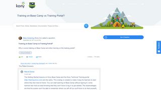 
                            4. Training on Base Camp vs Training Portal? - Kony Base Camp