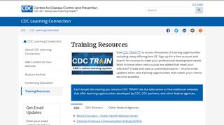 
                            4. Training Resources | CDC Learning Connection | CDC