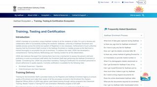 
                            4. Training, Testing & Certification Ecosystem - Unique ... - Uidai
