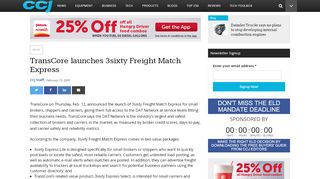 
                            11. TransCore launches 3sixty Freight Match Express