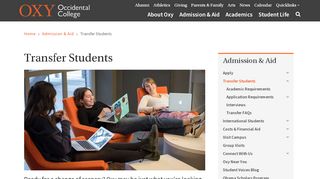 
                            9. Transfer Students | Occidental College