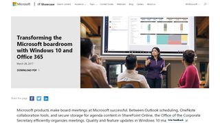 
                            3. Transforming the Microsoft boardroom with Windows 10 and Office 365