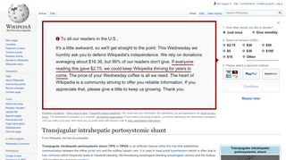 
                            4. Transjugular intrahepatic portosystemic shunt - Wikipedia