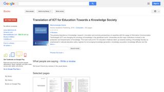 
                            6. Translation of ICT for Education Towards a Knowledge Society