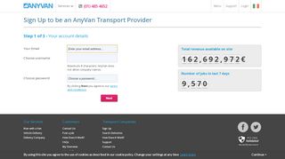 
                            3. Transport provider Sign up | AnyVan – The Delivery Auction ...