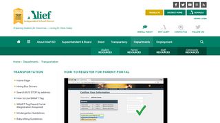 
                            10. Transportation / SMART Tag Parent Portal (Registration Required)