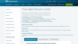 
                            5. Travel Agent Resource Center | Amtrak