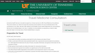 
                            9. Travel Medicine Consultation | Student Health Services | UTHSC