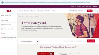 
                            4. Travel money card - Order a Global Currency Card ... - Westpac