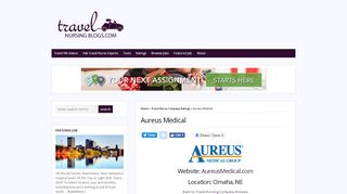 
                            3. Travel Nursing Company Reviews: Aureus Medical ...