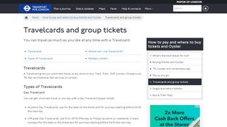 
                            8. Travelcards and group tickets - Transport for …