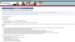 
                            8. Treatment of Infertility for New York Large and ... - Oxford Health Plans