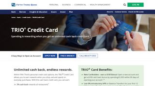 
                            4. TRIO® Credit Card | Unlimited Cash Back | Fifth Third Bank